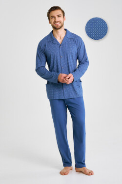3483 PÁNSKÉ PYŽAMO S DLOUHÝM ZIPEM DEREK M-2XL JEANS M