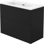 DEANTE - Prizma černá koupelnová skříňka, s umyvadlem - 80 cm; STNU8U6U8M