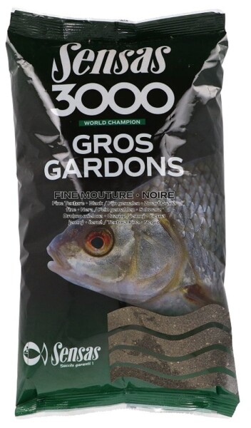 Sensas Krmení 3000 Gros Gardons Noire Fine Mouture (velká plotice černá jemná) 1kg,Sensas Krmení 3000 Gros Gardons Noire Fine Mouture (velká plotice č