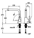 Dřezová baterie KWC FIT, 125574, chrom 125574
