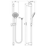 IDEAL STANDARD - Idealrain Evo Jet Sprchová souprava Diamond, tyč s ruční sprchou, 3 proudy, chrom B1764AA
