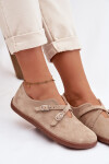 Kožené semišové polobotky Barefoot Dámské s pásky Zazoo N1271 béžové 38