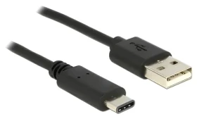 DeLock černá / Kabel USB-C na USB-A / 1 m / USB 2.0 (83600)