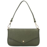 Luxusní dámská kožená kabelka na rameno Zinta, tmavě zelená