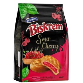 McVitie's Biskrem Třešeň plněné sušenky 160g