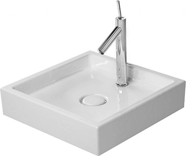 DURAVIT - Starck 1 Umyvadlová mísa 47x47 cm, bez přepadu, bez otvoru pro baterii, WonderGliss, bílá 03874700281