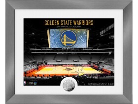 Highland Mint Obraz Golden State Warriors NBA Art Deco Stadium Silver Coin Photo Mint