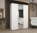 Šatní skříň Abi Marbella 2 Rozměry: 100 cm, Pásky / úchyty: Stříbrné, Barva korpusu + barva dveří: Černá + Černá