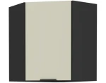 Horní rohová kuchyňská skříňka Arona, 60/60 cm, kašmírová/černá
