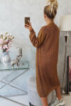 Svetr dlouhý cardigan camel UNI