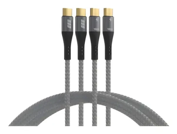 EFB USB-C šedá / Kabel USB-C / 2× 1 m / 100 W PD / E-Marker / USB 2.0 (USB-CC-00005)