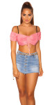 Sexy KouCla Crop Top bez ramene Einheitsgroesse