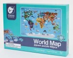 Puzzle Mapa Světa 38x57cm 48 dílků v krabici 30x21x4cm