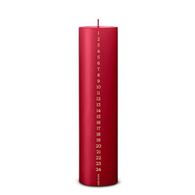 Ester & erik Adventní svíčka Kalenderlys Ø 6 cm – 36 Winter Berry, červená barva, vosk