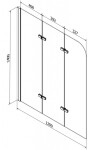 MEXEN/S - Cubik obdélníková vana 150 x 70 cm s panelem + vanová zástěna 120 cm, transparent, chrom 550315070X9012030100