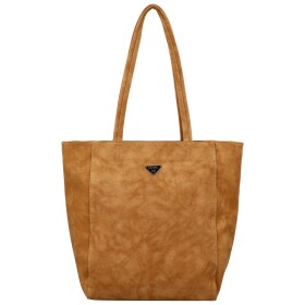 Trendy dámská koženková kabelka na rameno Faidra, camel