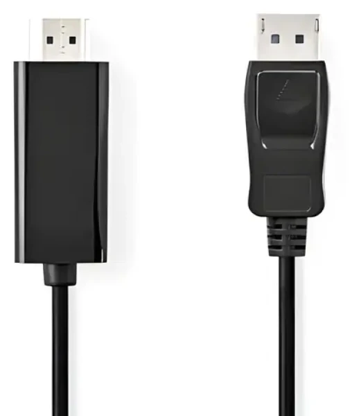 Nedis kabel DisplayPort - HDMI antracit / Kabel DisplayPort / 4K 30Hz / Poniklované konektory / 1 m (CCGB37100BK10)