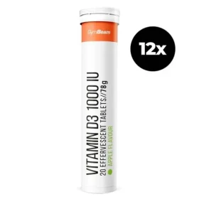 Vitamín D3 1000 IU šumivý - GymBeam (zelené jablko, 12 x 20 tab) (93808-5-zelenéjablko-12x20tab-1)