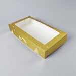 Dortisimo Vánoční krabice na cukroví zlato-bílá nepromastitelná (35 x 20 x 6 cm)