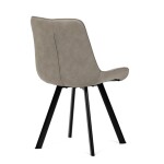 Židle jídelní, béžová látka v dekoru broušené kůže, černý kov