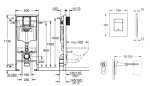 GROHE - Rapid SL Předstěnový instalační set pro závěsné WC, výška 1,13 m, ovládací tlačítko Skate Cosmpolitan, chrom 38772001