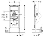 GEBERIT - Duofix Montážní prvek pro pisoár, 112-130 cm, univerzální, pro skryté ovládání splachování pisoáru 111.689.00.1