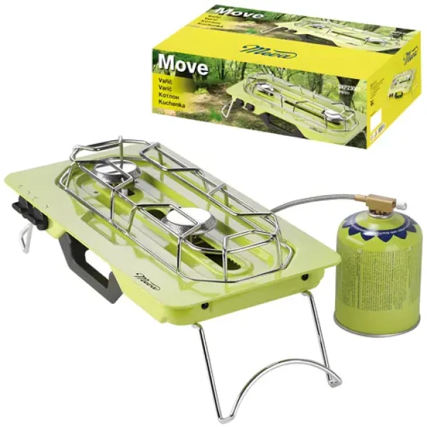 MEVA Vařič MOVE / Kempingový vařič / 2 hořáky / plynové kartuše / 4,6 kW