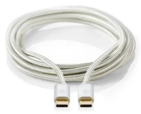 Nedis Profigold USB-C stříbrná / USB-C kabel / USB-C - USB-C / USB 2.0 / nylon / 2 m (CCTB60800AL20)