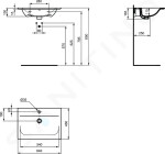 IDEAL STANDARD - Connect Air Umyvadlo nábytkové 640x460x165 mm, s přepadem, otvor pro baterii, černá E0289V3