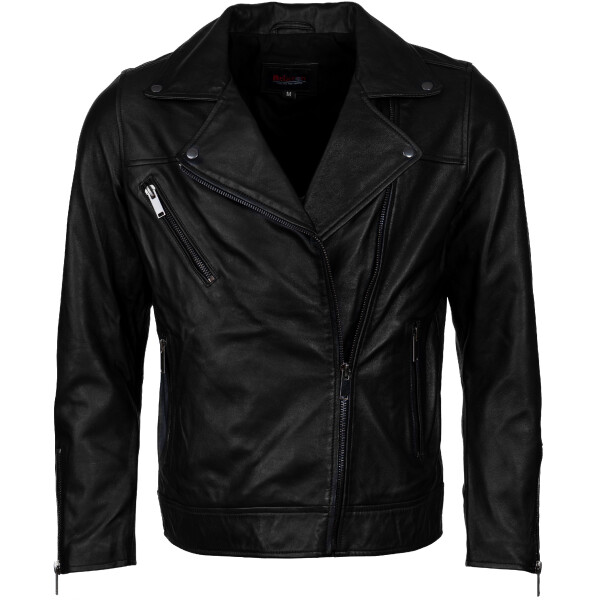 Pánská Kožená Bunda Křivák Benz Brixton Černá Velikost: XL