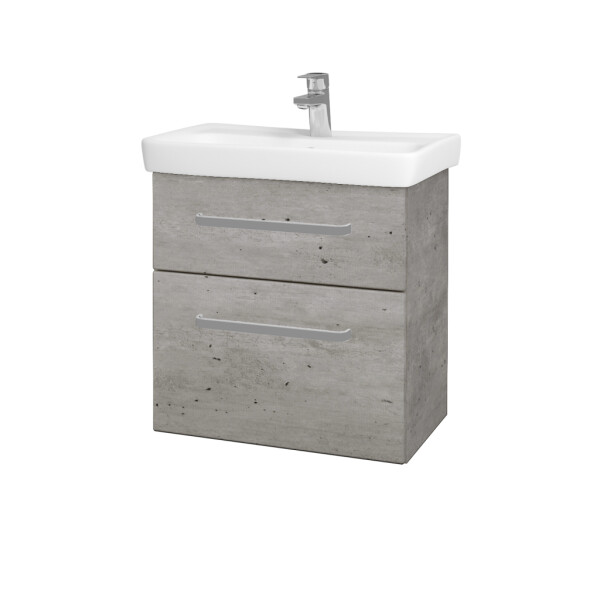 Dřevojas - Umyvadlová skříňka GO SZZ2 60 - D01 Beton / Úchytka T01 / D01 Beton 148584A