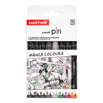 UNI PIN Manga Colours, 8 ks, (0,5 mm/ 1,2 mm/ BR), mix barev