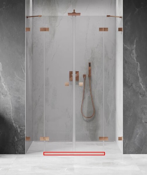 MEXEN - LUNAR prahová lišta rovná 200 cm měď kartáčovaná 830-03-65