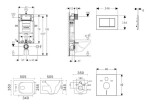 GEBERIT - Kombifix Set předstěnové instalace, klozetu Arkas a sedátka softclose, tlačítko Sigma30, lakovaný chrom mat/chrom SANI15CA1109