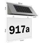 Domovní číslo solární LED osvětlení DBA 333 nerez/transparent