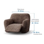 Bielastické potahy VITTORIA hnědá relaxační křeslo (š. 70 - 90 cm)