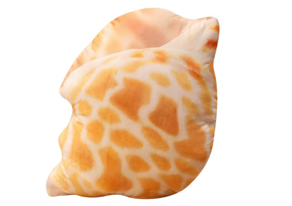 Mamido Plyšový polštář mušle oranžová