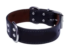 Huhubamboo Mastná kůže - obojek černá / Obojek pro psy / 4x55 cm (352997)