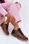Dámské Kožené Sportovní Boty S Leopardím Vzorem Laura 2935 Hnědé 36