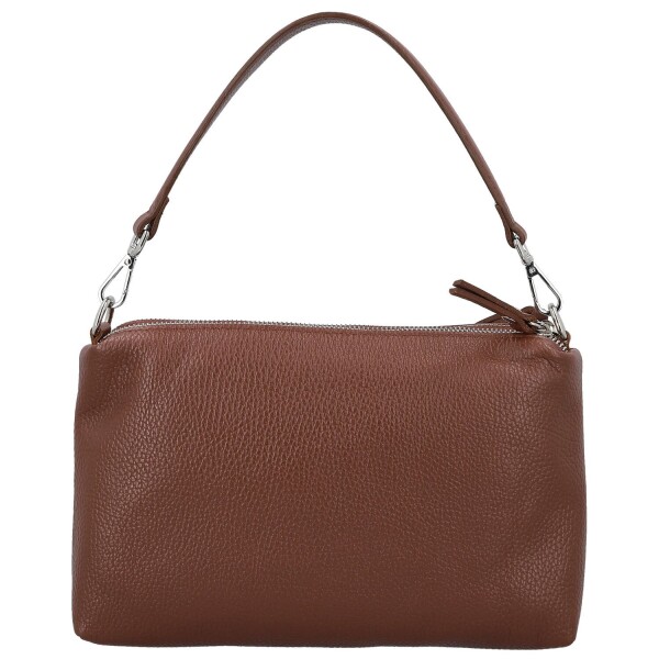 Trendy dámská kožená kabelka na rameno Annisa, tmavě hnědá