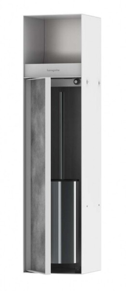 HANSGROHE - XtraStoris Rock Podomítkový držák toaletního papíru s WC štětkou, s dvířky, matná bílá 56062700