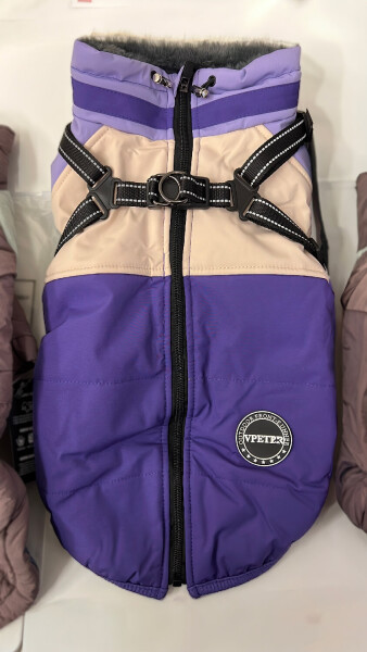 Nexo zimní bunda pro psa na ZIP Barva: Fialová, Délka zad (cm): 45, Obvod hrudníku: 52 - 60 cm