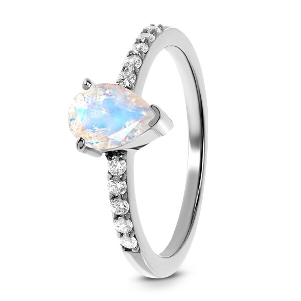 Royal Fashion stříbrný prsten GU-WR-334-SILVER-MOONSTONE-TOPAZ Velikost: 9 (EU: 59-60)