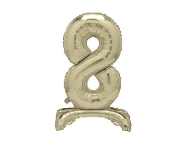 Balónek fóliový číslo 8 zlaté stojící 70 cm Balónek fóliový číslo 8 zlaté stojící 70 cm