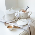 Bastion Collections Porcelánový hrnek Coffee in Caramel 300 ml, bílá barva, porcelán