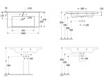 VILLEROY & BOCH - Subway 3.0 Umyvadlo 100x47 cm, bez přepadu, otvor pro baterii, CeramicPlus, Stone White 4A70A2RW