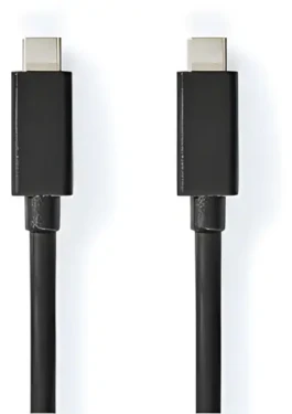 Nedis USB-C černá / Datový kabel / USB-C - USB-C / USB 3.2 Gen 2 / 100 W / 20 Gbps / 2 m (CCGB64020BK20)