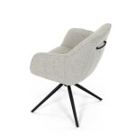 Židle jídelní a konferenční, krémová látka, černé kovové nohy, otočný mechanismus