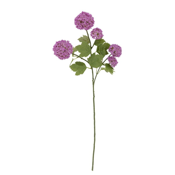 Bloomingville Umělá květina Snowball Purple 73 cm, fialová barva, plast