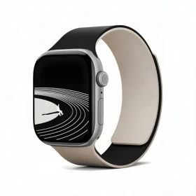 Moft Snap Duo bílo-černá / Řemínek / Silikonový / Pro Apple Watch 1-11/SE/Ultra / 42-49 mm (MD025-1-46-JTBKBHWT)